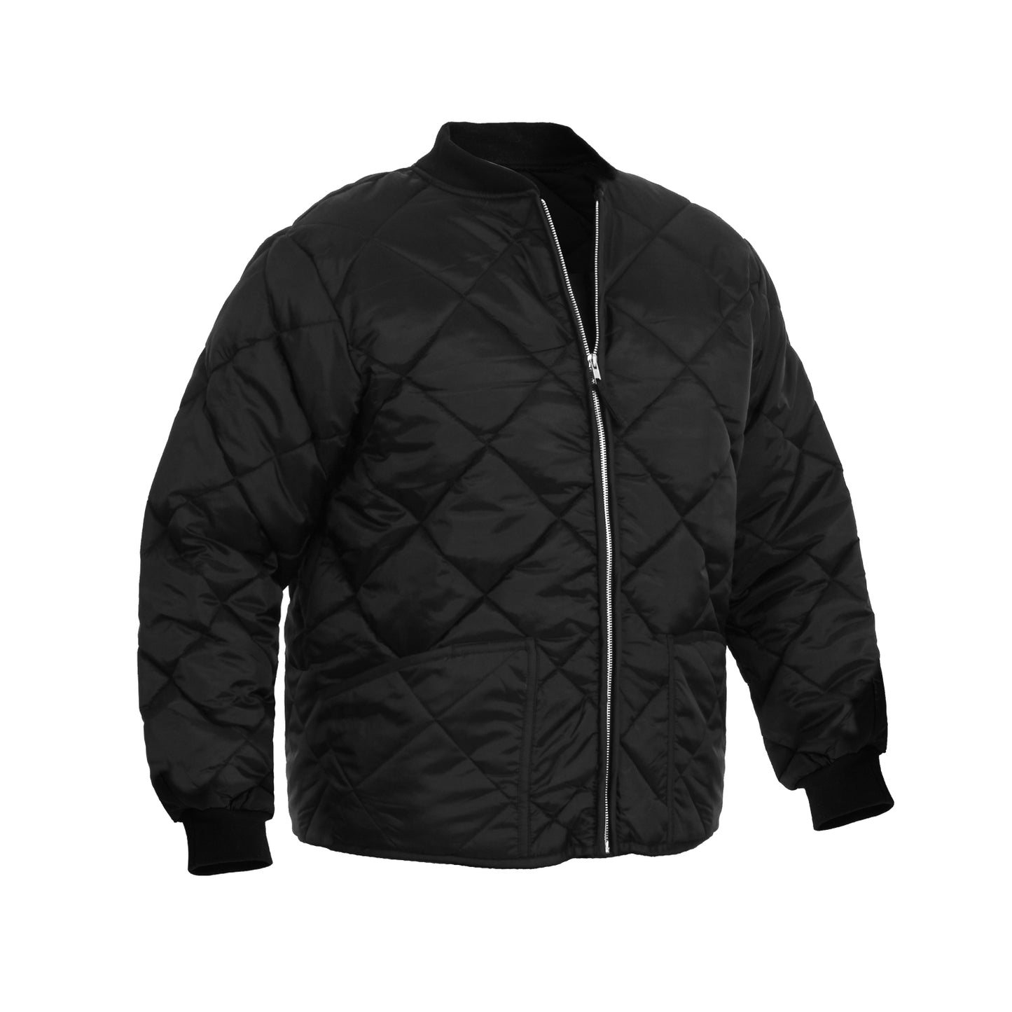 Rothco Diamond Quilt Flight Jacket - Black or Navy Blue Bomber Jacket