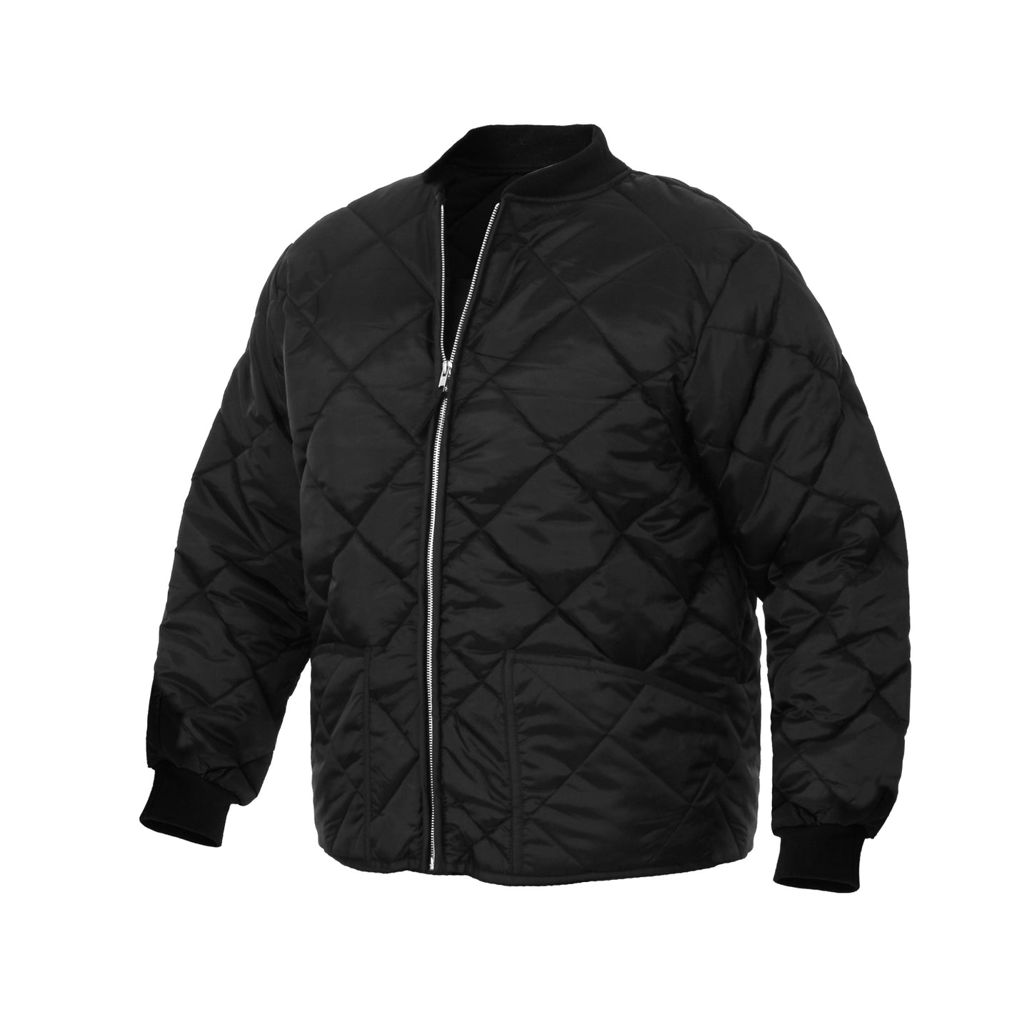 Rothco Diamond Quilt Flight Jacket - Black or Navy Blue Bomber Jacket