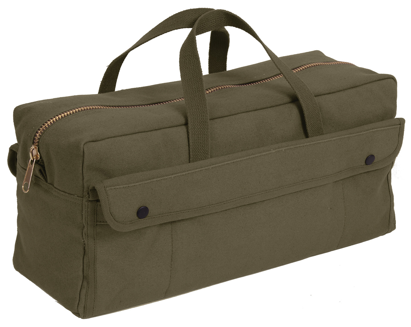 Olive Drab Green Jumbo Canvas Tool Bag w/ Brass Zipper - Rothco 18" Utility Bags