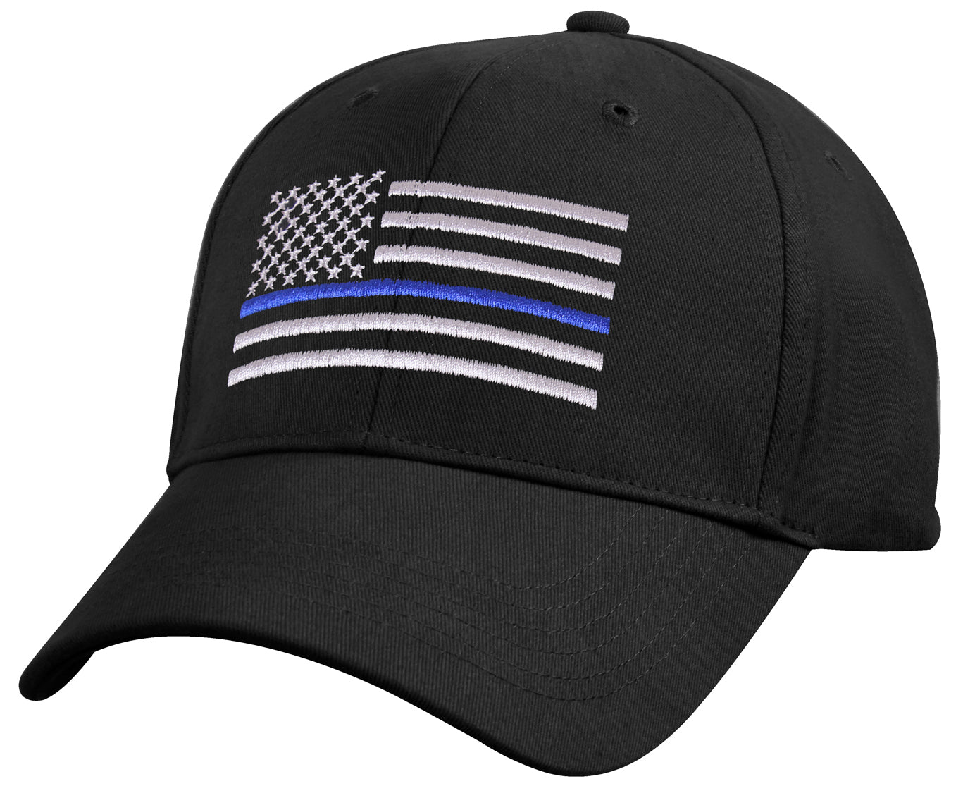 Kids Thin Blue Line Baseball Hat - Kid's Mid-Low Profile TBL Black Tactical Cap