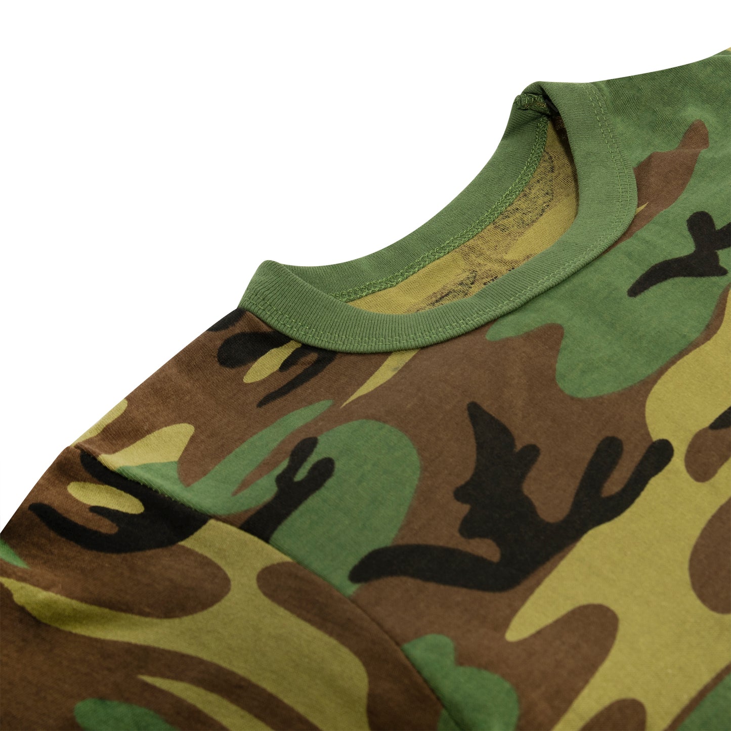 Rothco Kids Woodland Camo Heavyweight T-Shirt - Double Needle Stitched Kids Tee