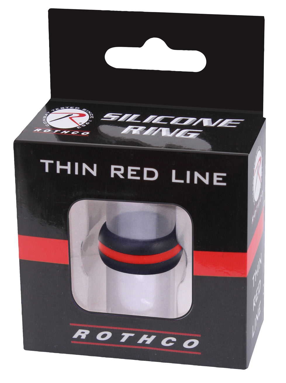 Rothco Thin Red Line Silicone Ring - Men's Silicone TRL Wedding Band FD Support