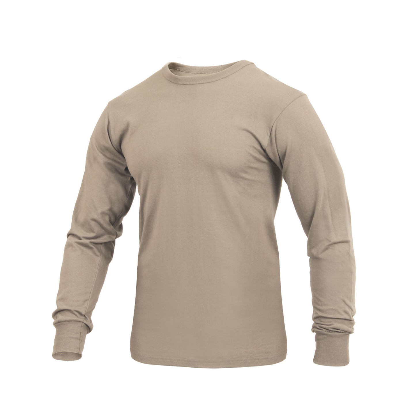 Men's Moisture Wicking Desert Sand Long Sleeve 100% Polyester T-Shirt