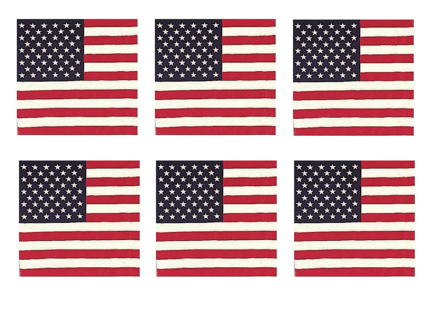 US American Flag Bandana 6-Pack Dust Mask Headband Skull Cap 27"x27" 100% Cotton