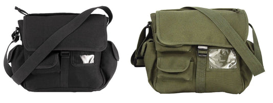 Urban Explorer Shoulder Bags - Black or Green Compact Canvas Bag w/ 12 Pockets!