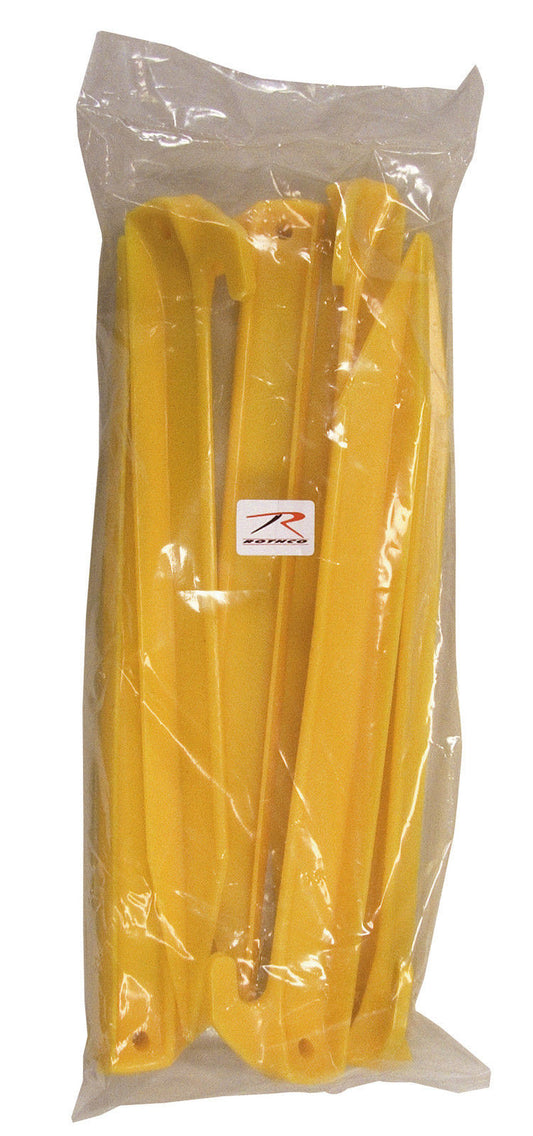 6 Pack Tent Stakes - 9 Inch Plastic Spikes Yellow - Camping Tents Tarps & More