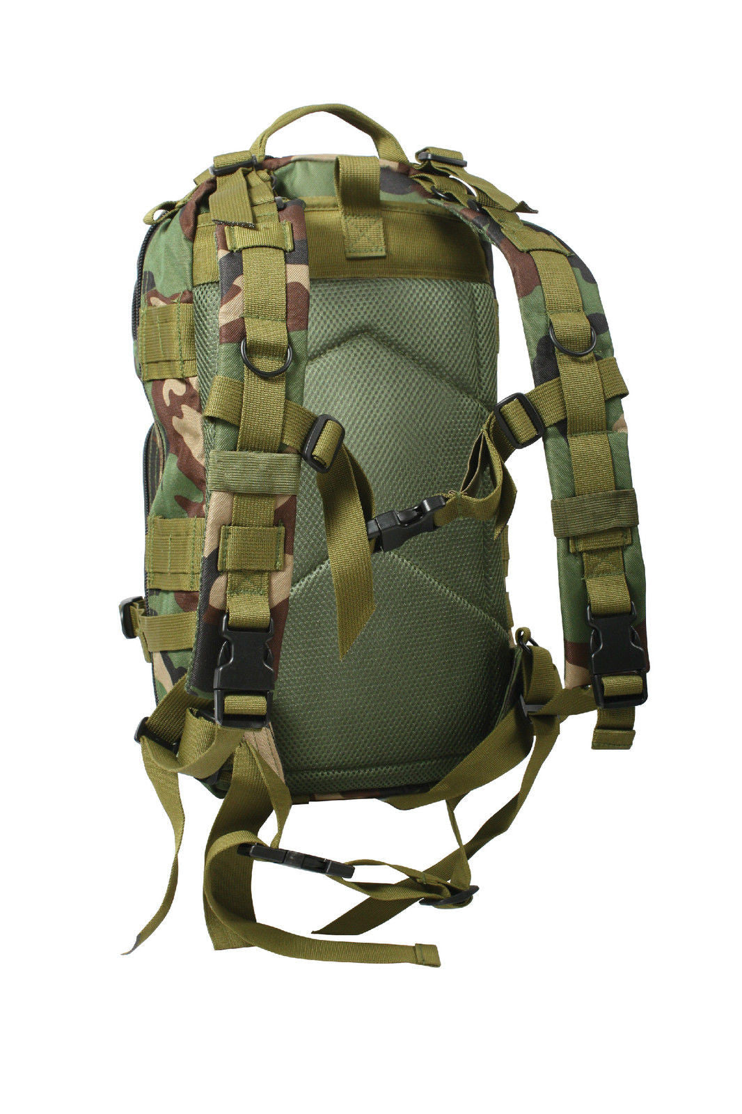 Woodland Camo Medium Transport Pack Bag Camouflage MOLLE Hiking Backpack