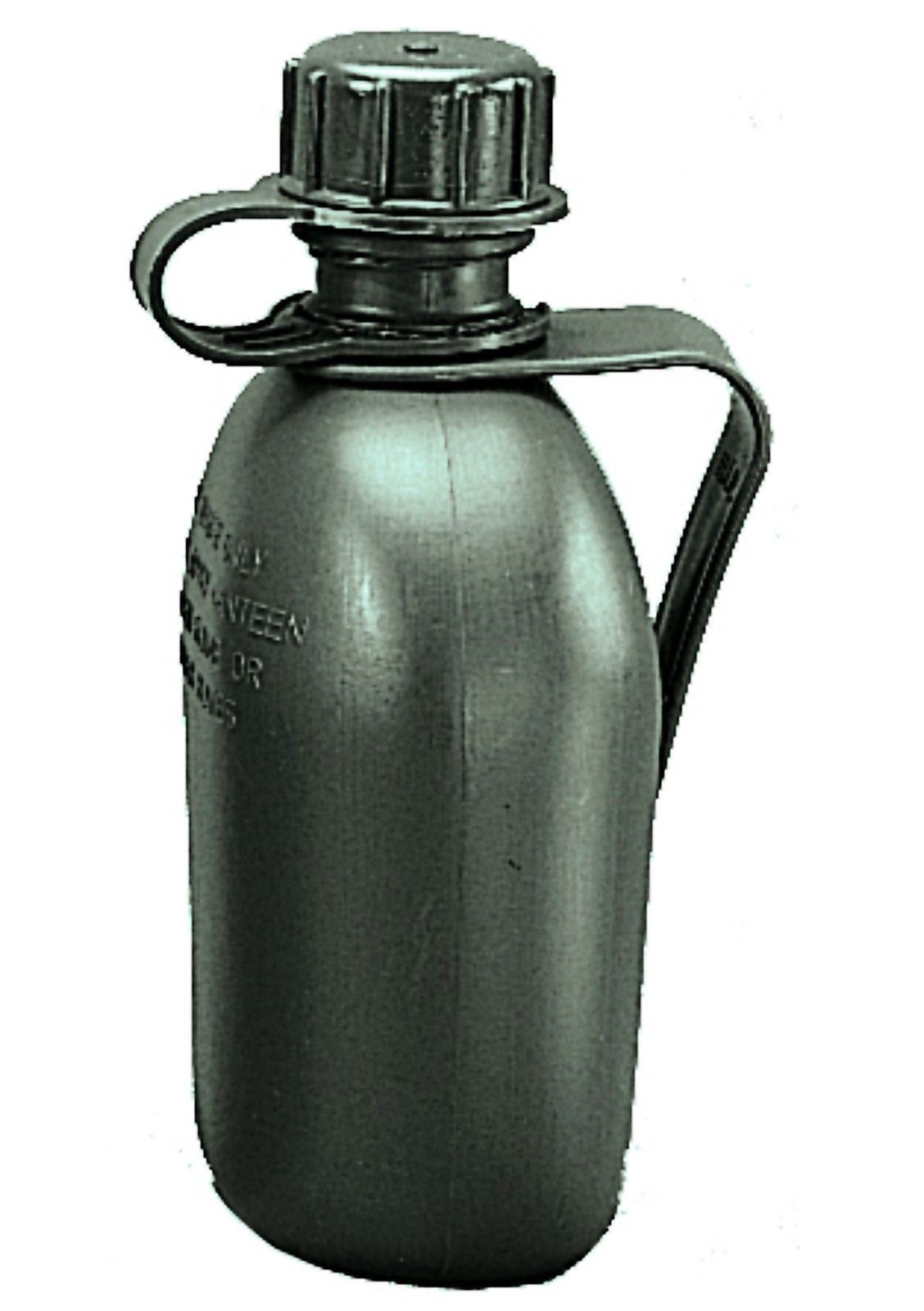 Genuine GI 3 PC One Quart 1 Qt Canteen w/ Clip - Olive Drab OD Green USA Made