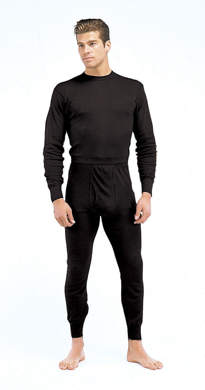 Black Lightweight Performance Long John Thermal Underwear – Grunt Force