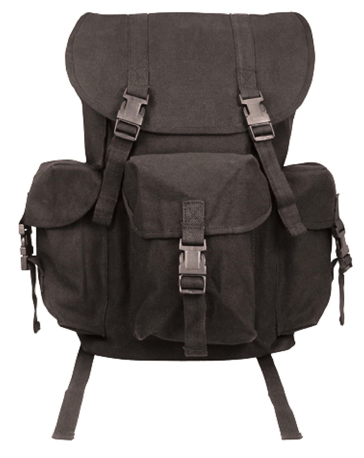 Black Canvas Outfitter Backpack Rucksack - Hiking Camping School Bookbag