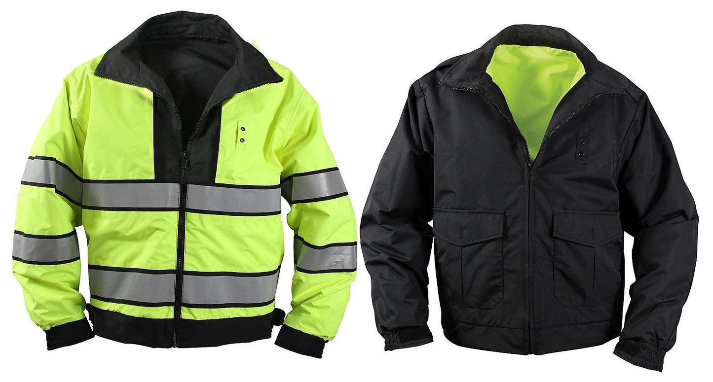 Reversible Hi-Visibility Yellow and Black Uniform Jacket
