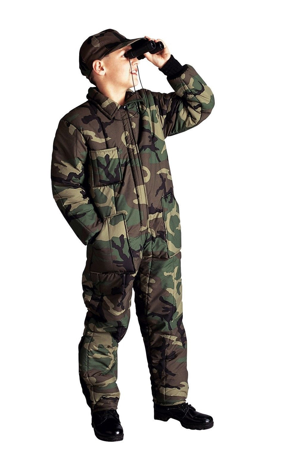 Kids Wood Camo Insulated Coveralls - Boys Winter Overalls Camo Super Warm