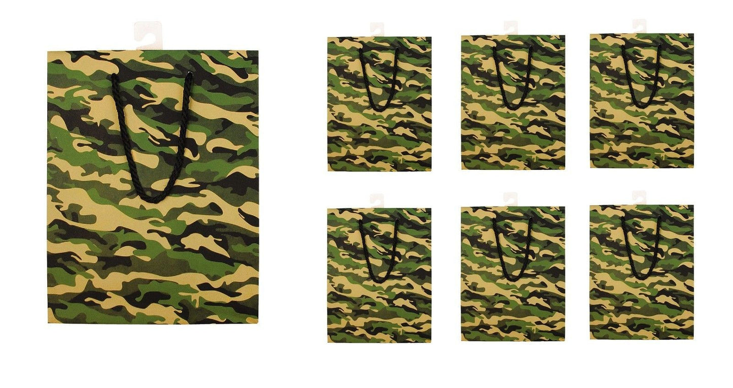 Camouflage Gift Bags - Camo Wedding Birthday Party Christmas Present Bag