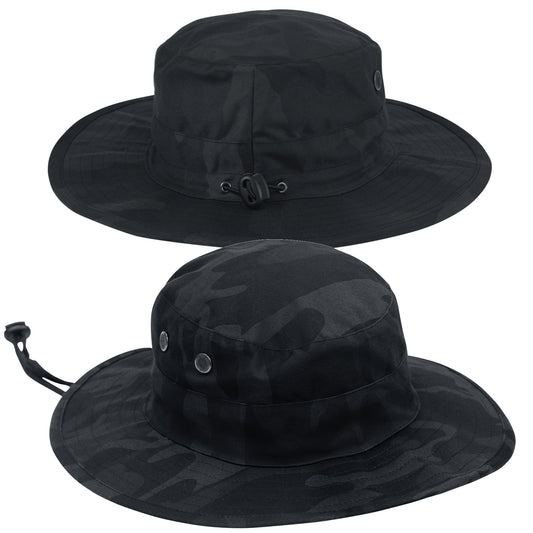 Rothco Adjustable Boonie Hat in Midnight Black Camo