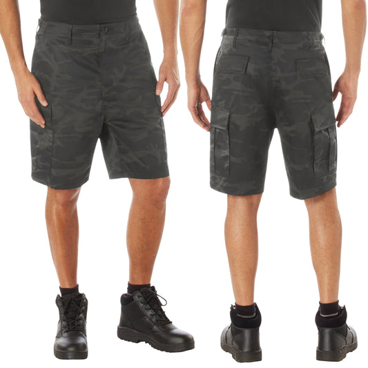 Rothco Colored Camo BDU Shorts in Midnight Black Camo!