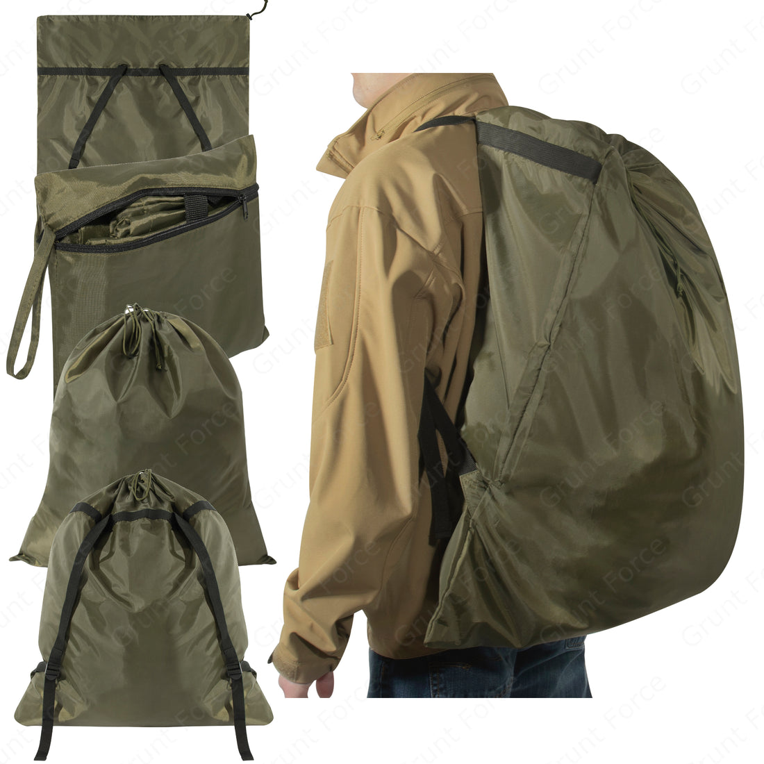 Rothco's Packable Laundry Bag Backpack- Olive Drab