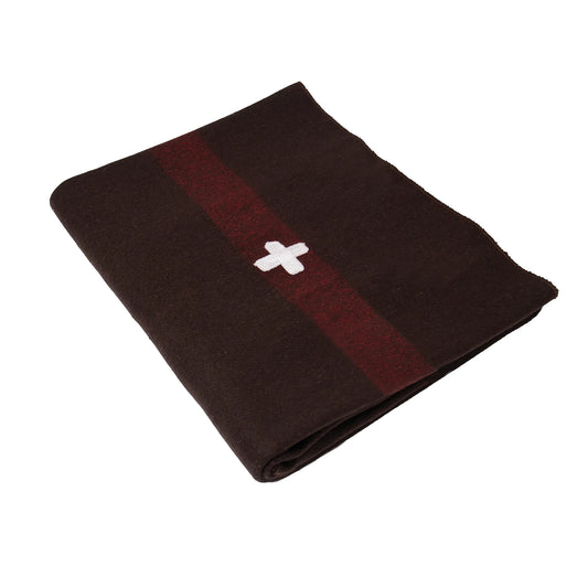 Swiss Army Wool Blanket With Cross 62x80 Fire Retardant Safety Blanket