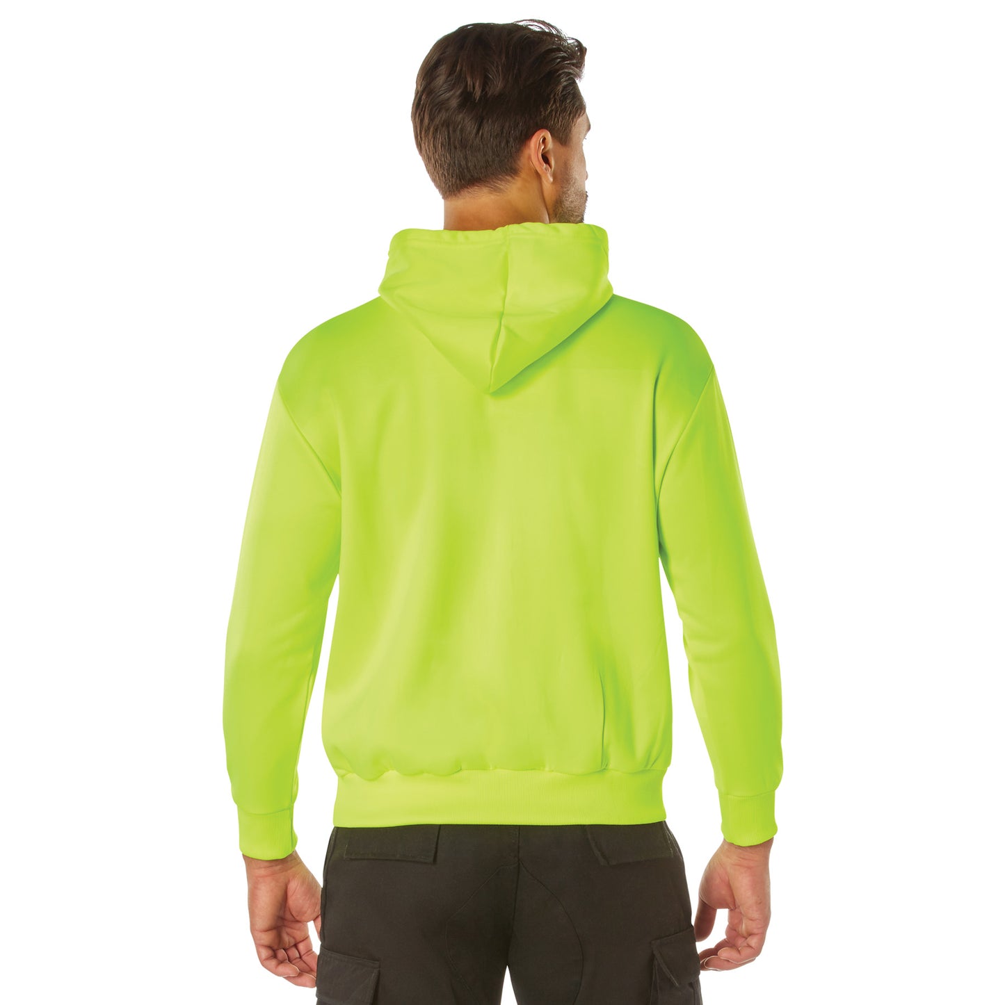 Mens Safety Green High-Vis Performance Hoodie Pullover Sweatshirt