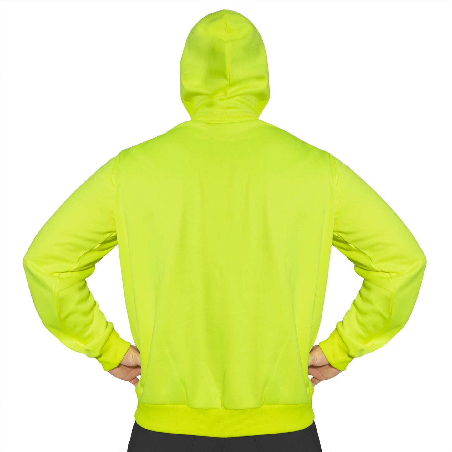 Mens Safety Green High-Vis Performance Hoodie Pullover Sweatshirt