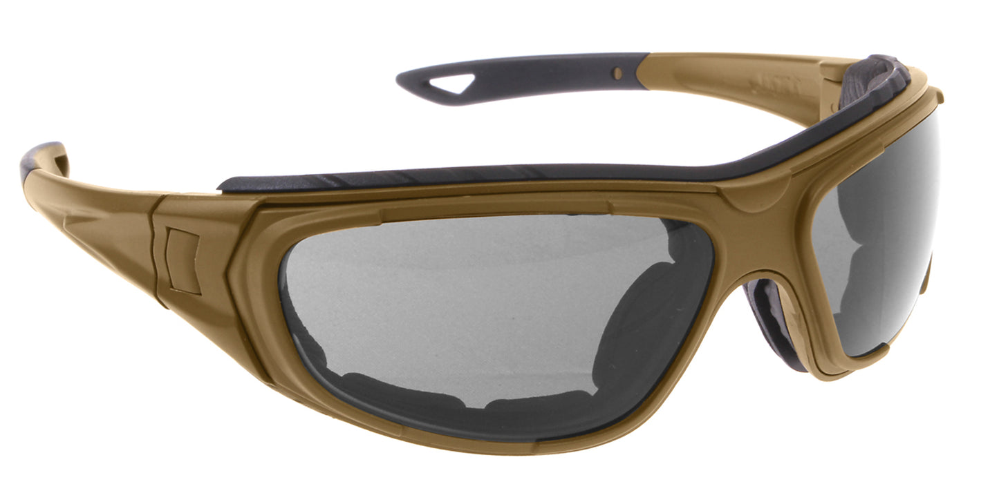 Coyote Brown Interchangeable Sunglasses to Goggles Tactical Optical System