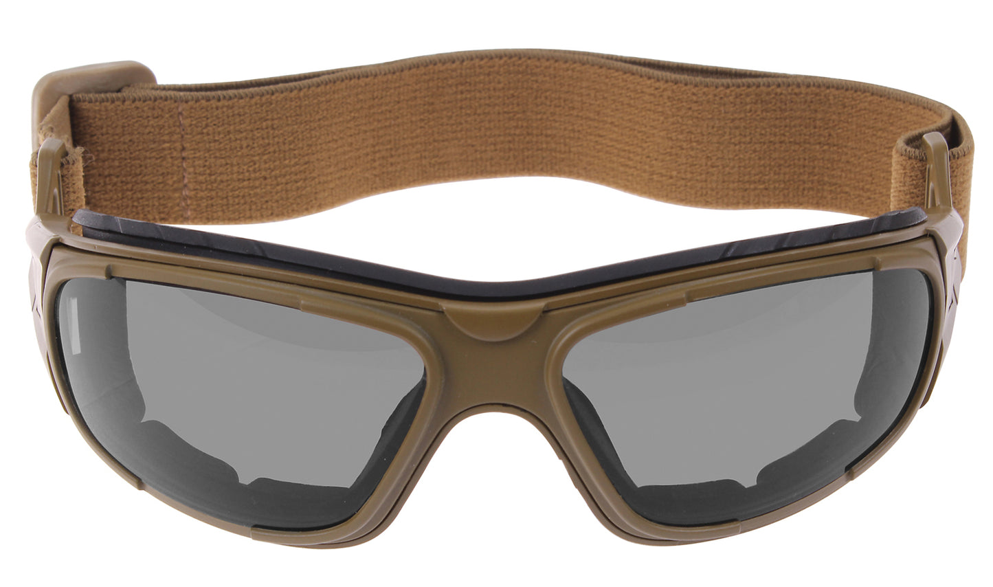 Coyote Brown Interchangeable Sunglasses to Goggles Tactical Optical System