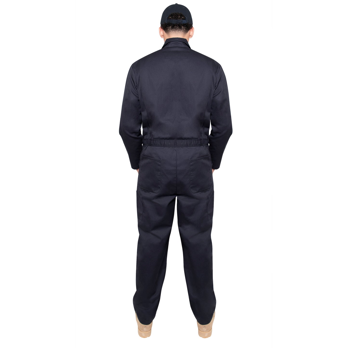 Men's Black or Midnight Navy Blue Workwear Coverall Mechanic Jumpsuit Uniform