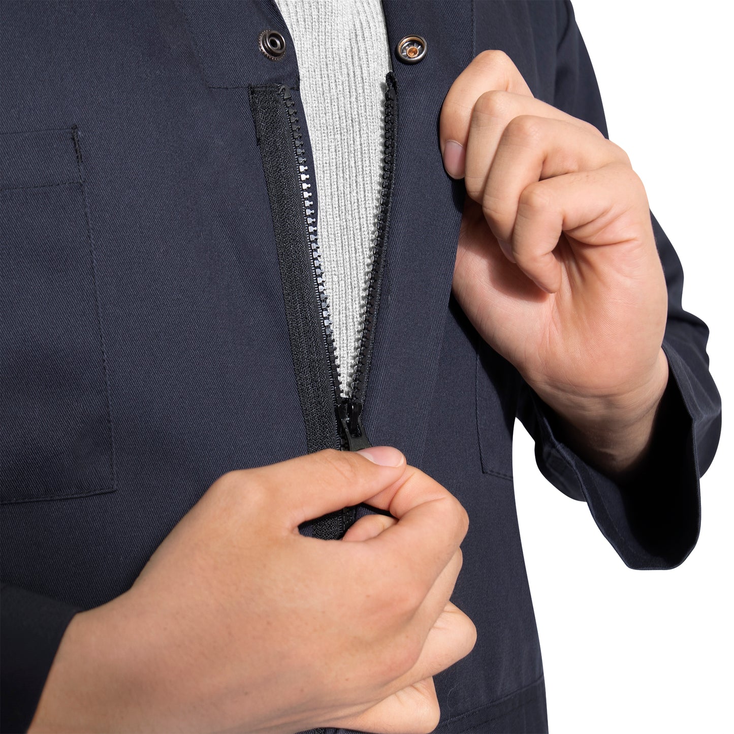 Men's Black or Midnight Navy Blue Workwear Coverall Mechanic Jumpsuit Uniform