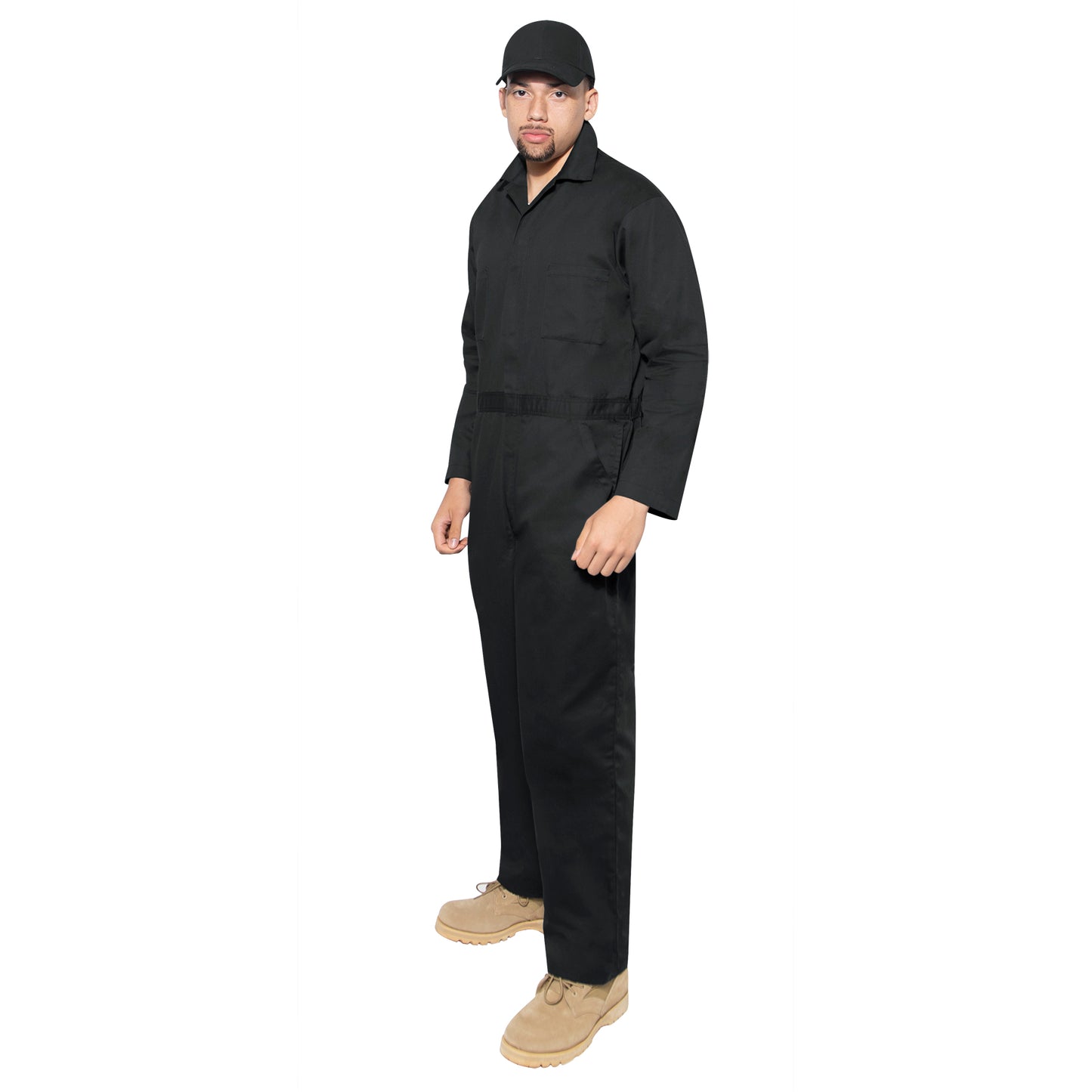 Men's Black or Midnight Navy Blue Workwear Coverall Mechanic Jumpsuit Uniform