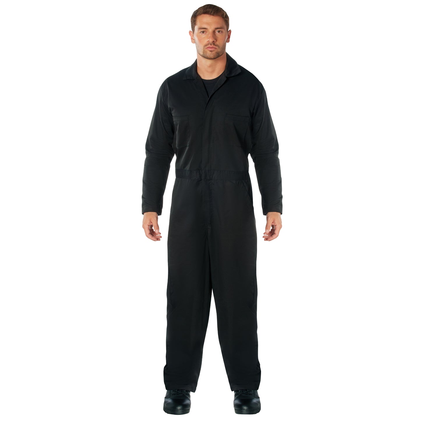 Men's Black or Midnight Navy Blue Workwear Coverall Mechanic Jumpsuit Uniform