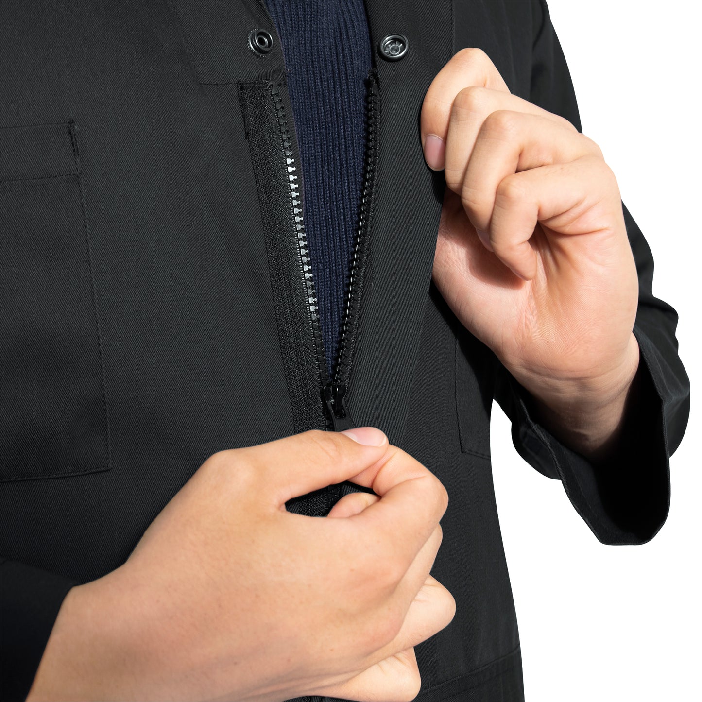 Men's Black or Midnight Navy Blue Workwear Coverall Mechanic Jumpsuit Uniform