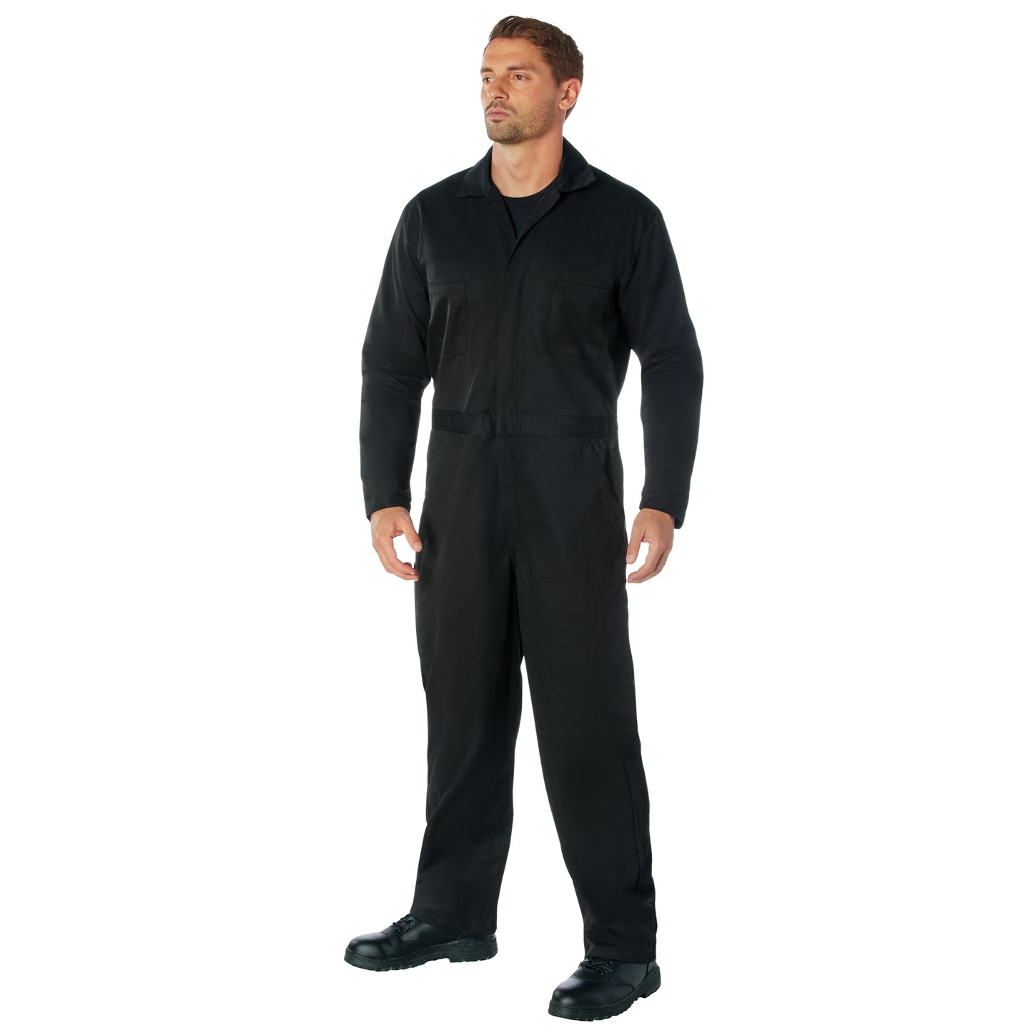 Men's Black or Midnight Navy Blue Workwear Coverall Mechanic Jumpsuit Uniform