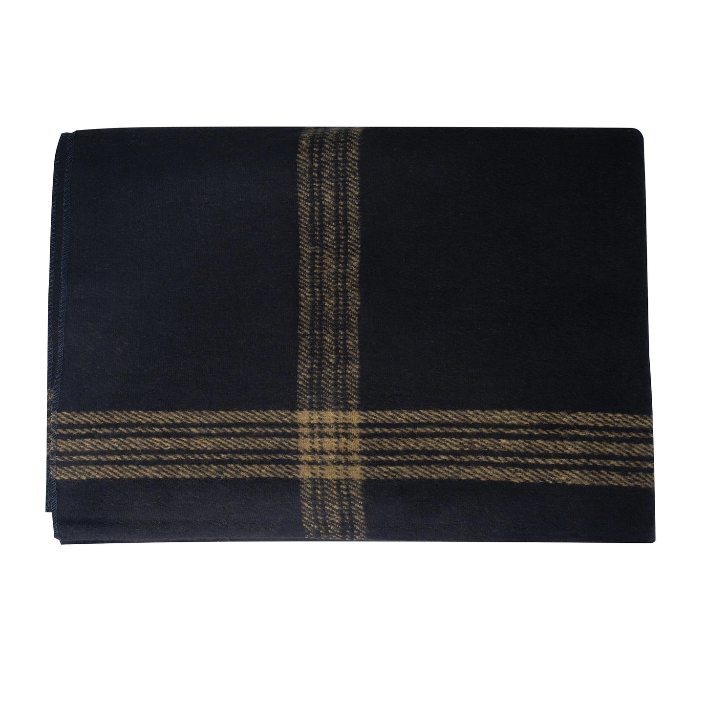 Rothco Navy with Gold Stripe Wool Blanket - Outdoor Blanket 62" x 80"