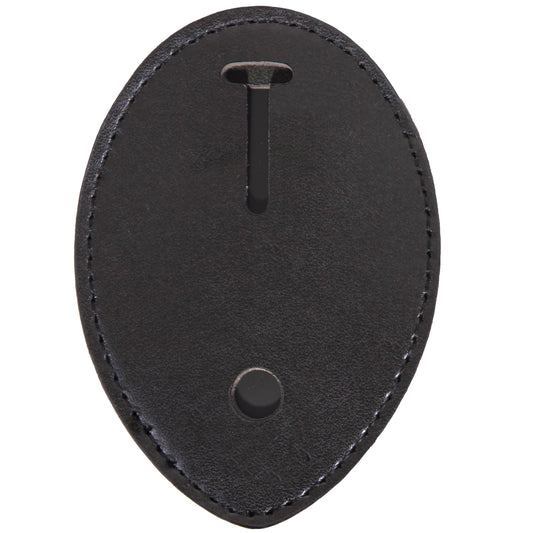 Black Leather Clip On Badge Holder - Rothco West Coast Badge Type Clip-On Holder