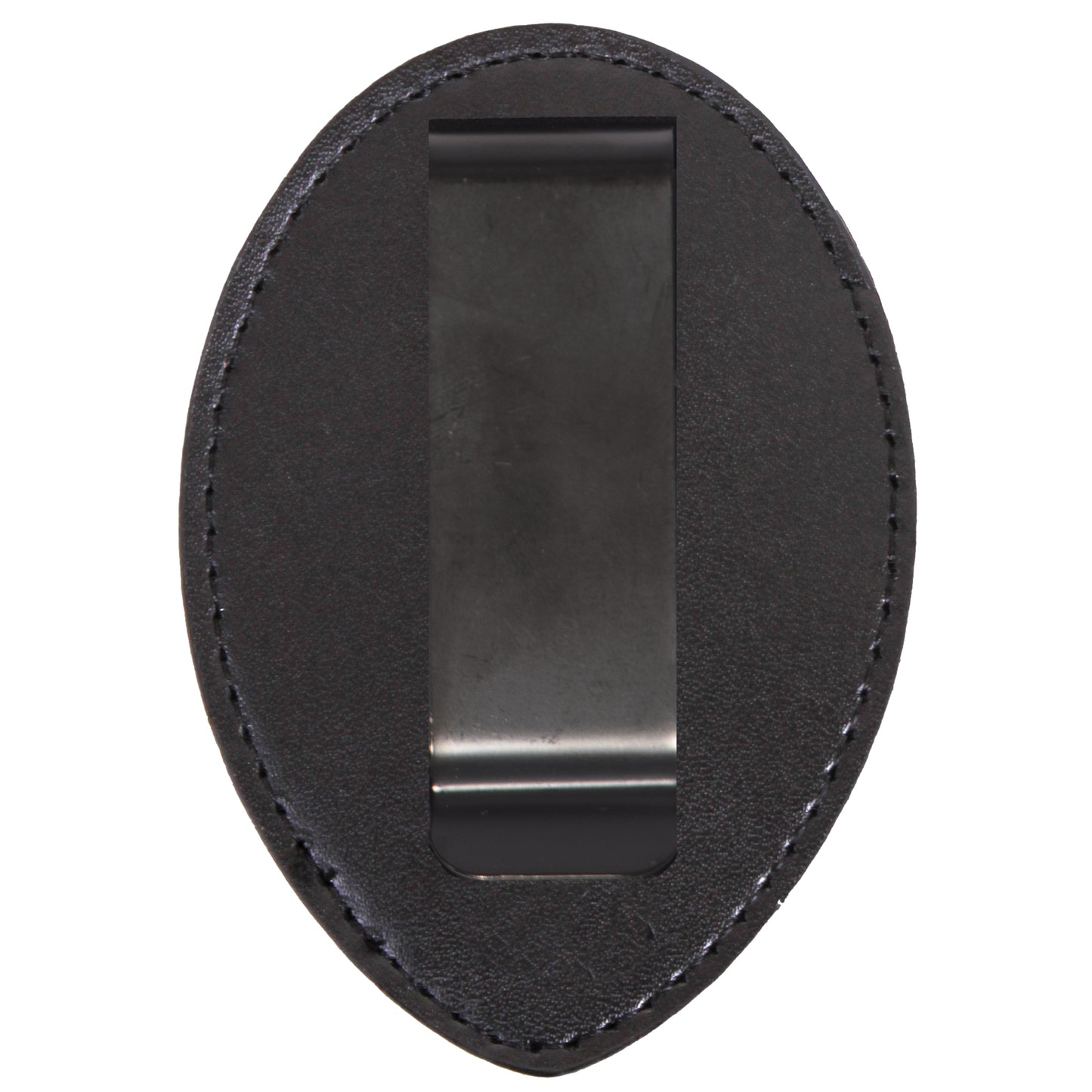 Black Leather Clip On Badge Holder - Rothco West Coast Badge Type Clip-On Holder