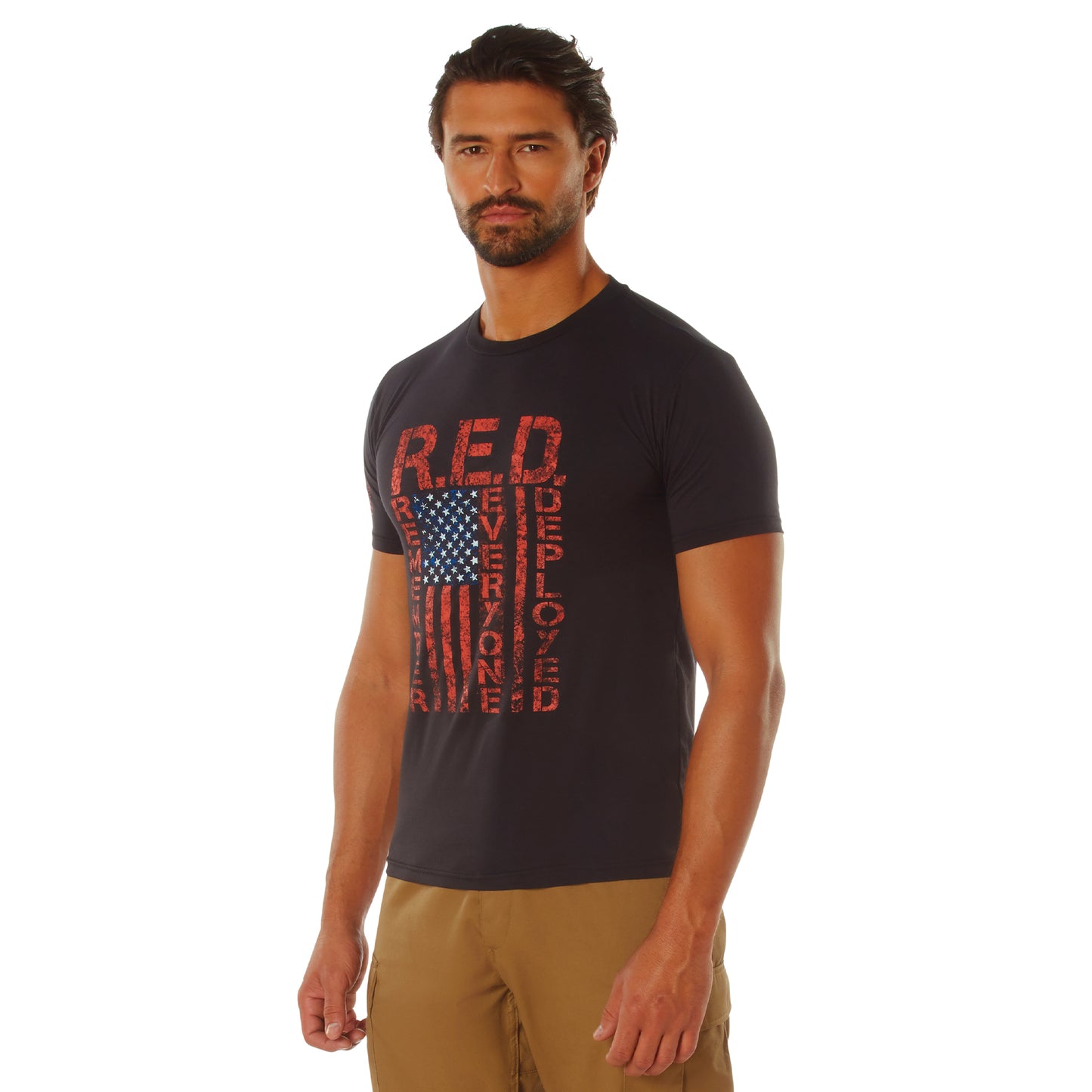 Men's Athletic Fit R.E.D. "Remember Everyone Deployed" T-Shirt In Black