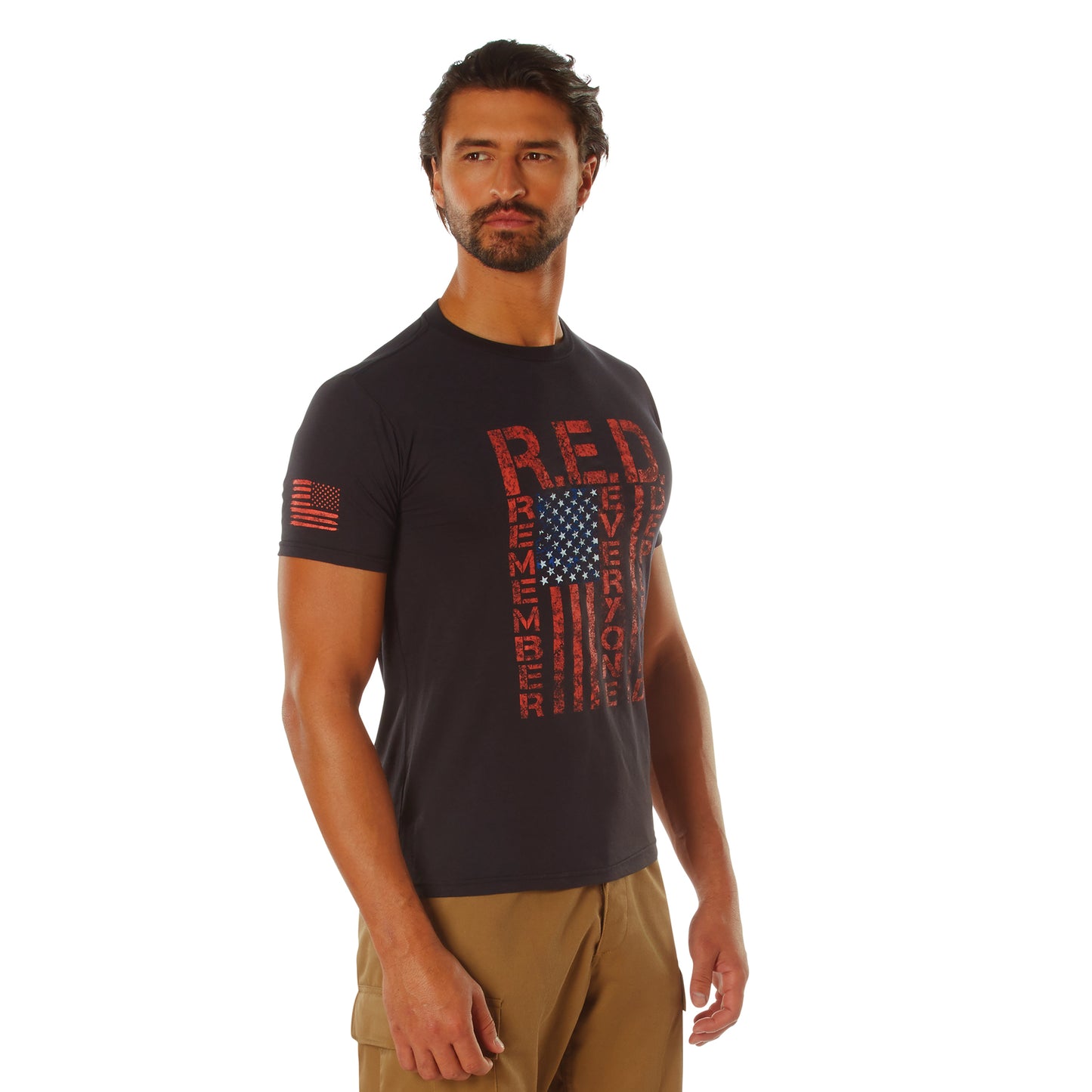 Men's Athletic Fit R.E.D. "Remember Everyone Deployed" T-Shirt In Black
