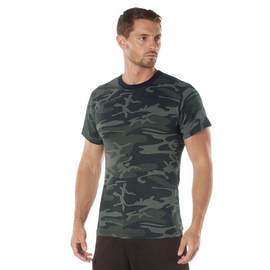 Rothco Black Camo T-Shirt- Poly Cotton Fashion Tees