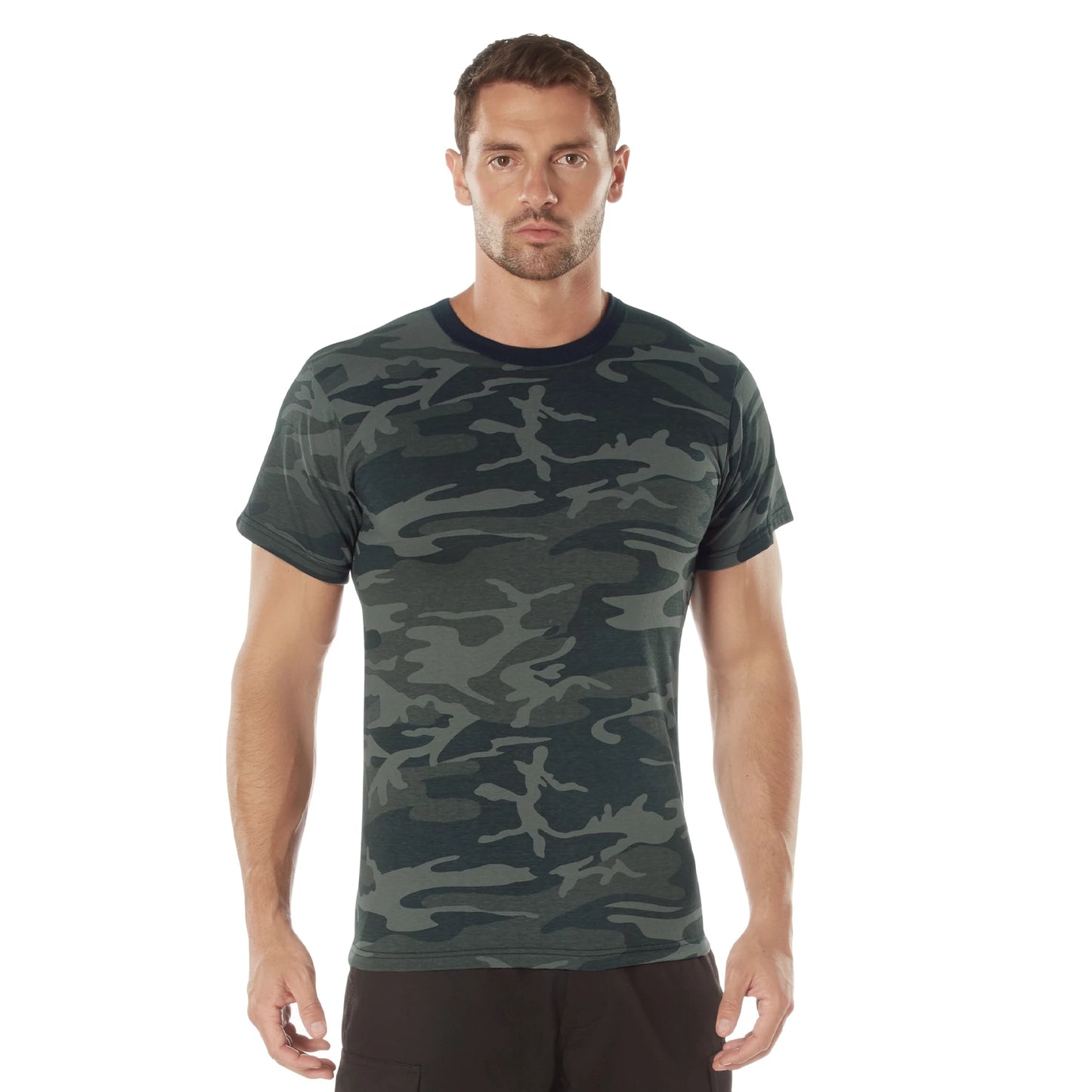 Rothco Black Camo T-Shirt- Poly Cotton Fashion Tees