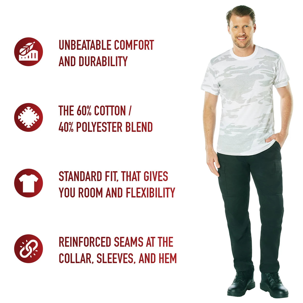 Rothco White Camo/Snow Camo T-Shirt - Camouflage Tees