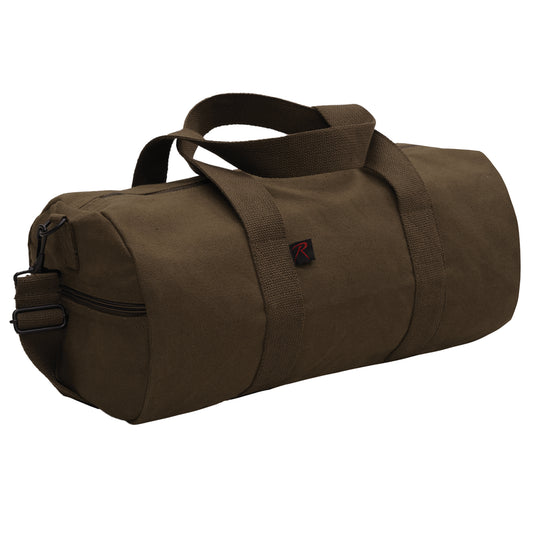 Earth Brown Shoulder Bag Large Heavyweight Canvas Duffle Gym Sports Gear 2243