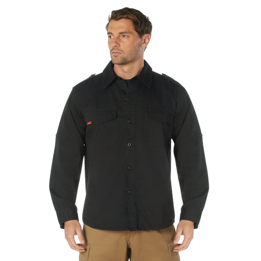 Vintage Style Fatigue Shirt Soft Cotton Retro Button Front Camo Shirts