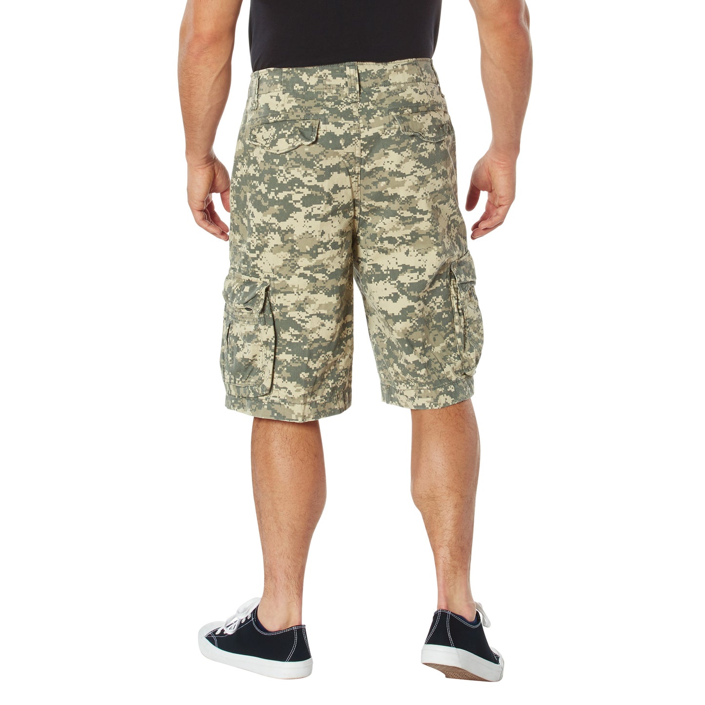 Vintage Infantry Cargo Shorts - Utility Digital Camo Shorts - Relaxed Fit