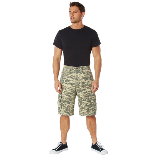 Vintage Infantry Cargo Shorts - Utility Digital Camo Shorts - Relaxed Fit