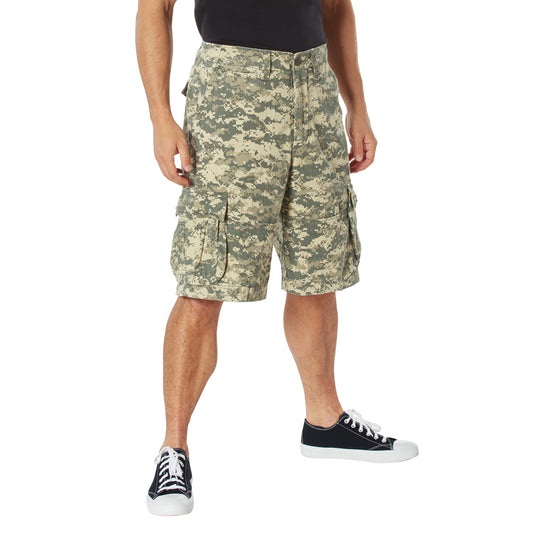 Vintage Infantry Cargo Shorts - Utility Digital Camo Shorts - Relaxed Fit