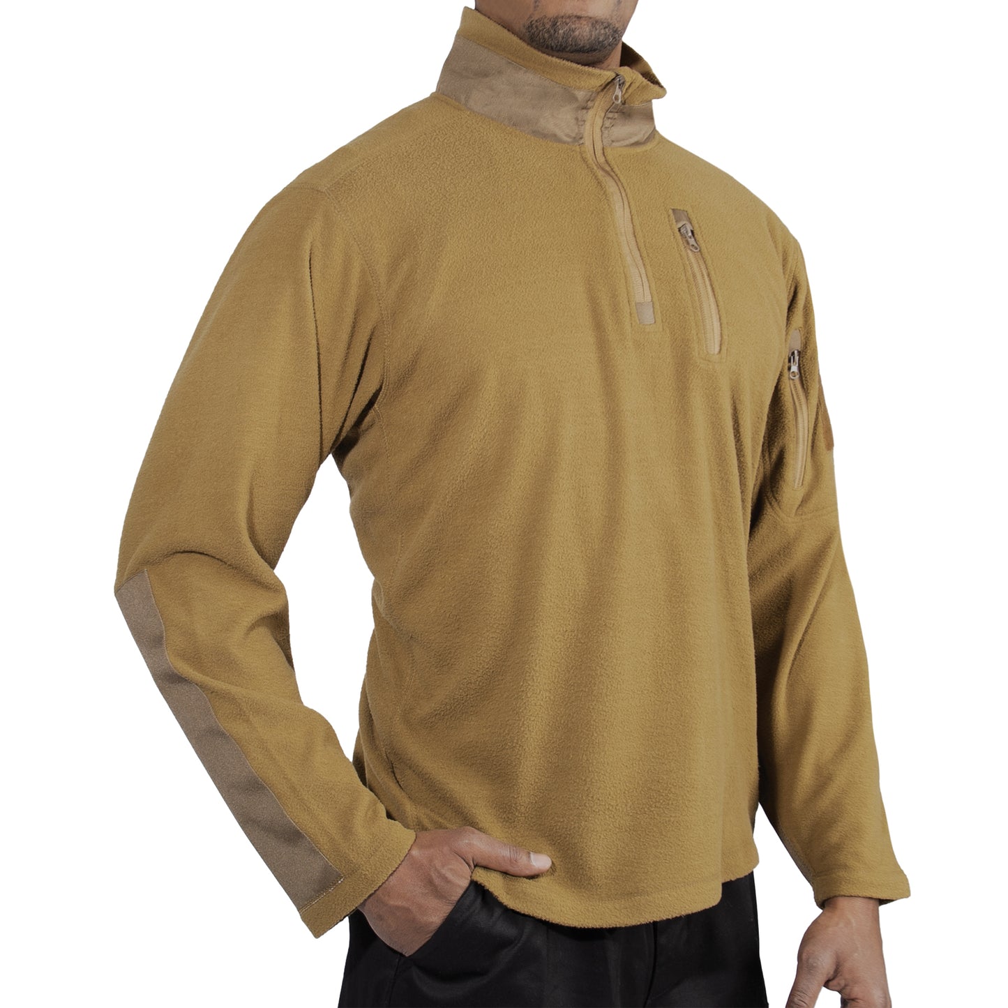 Men's Quarter Zip Fleece Pullover Sweatshirt Hoodie