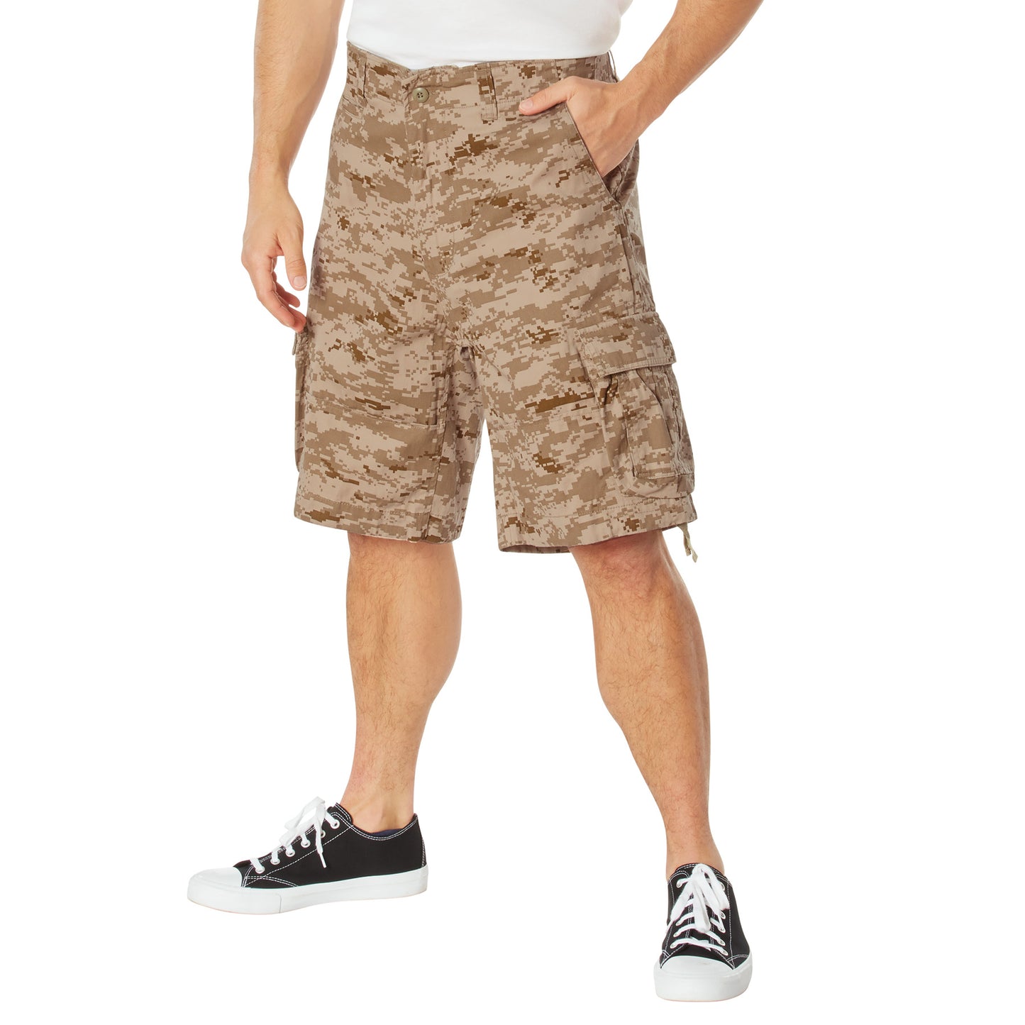 Vintage Infantry Cargo Shorts - Utility Digital Camo Shorts - Relaxed Fit
