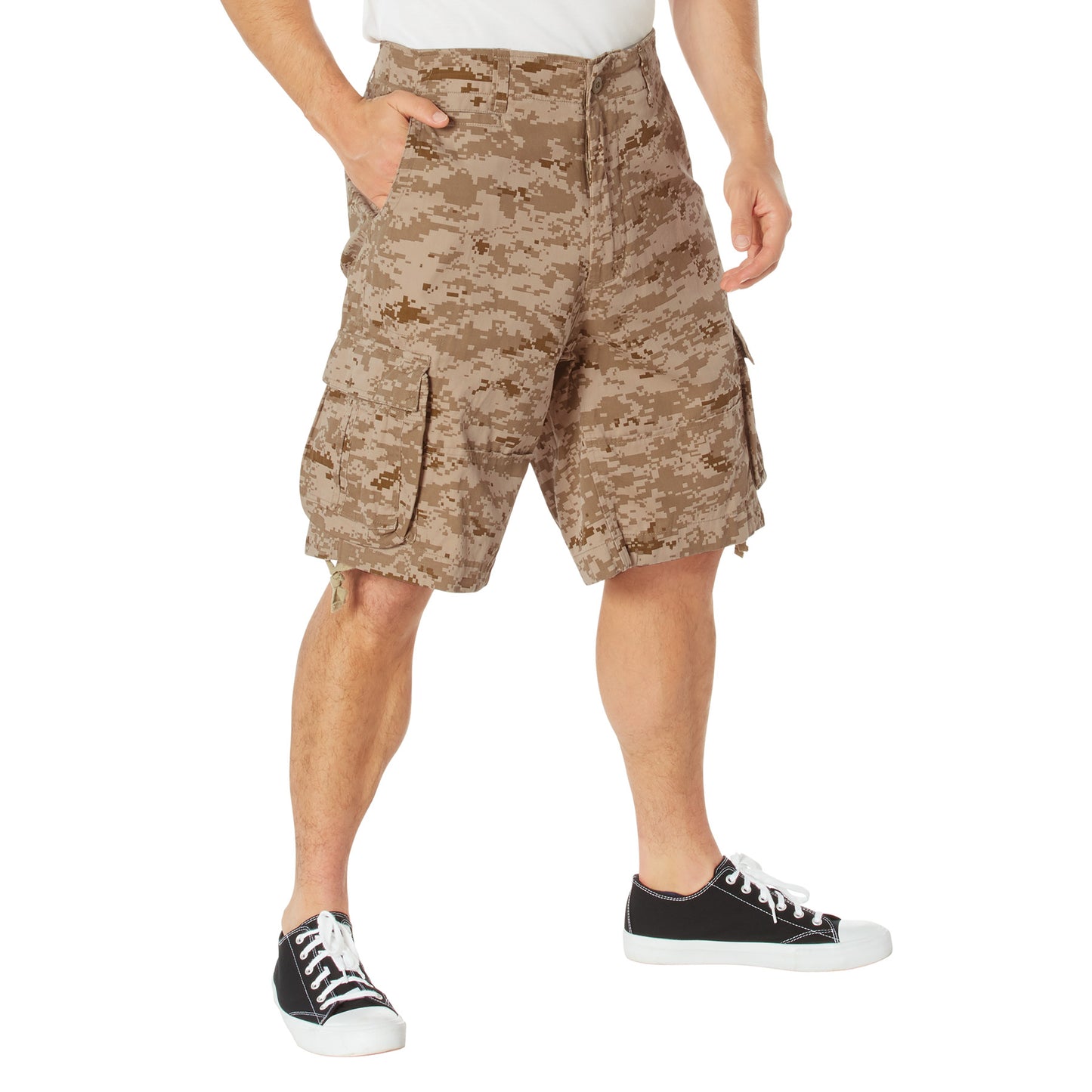 Vintage Infantry Cargo Shorts - Utility Digital Camo Shorts - Relaxed Fit