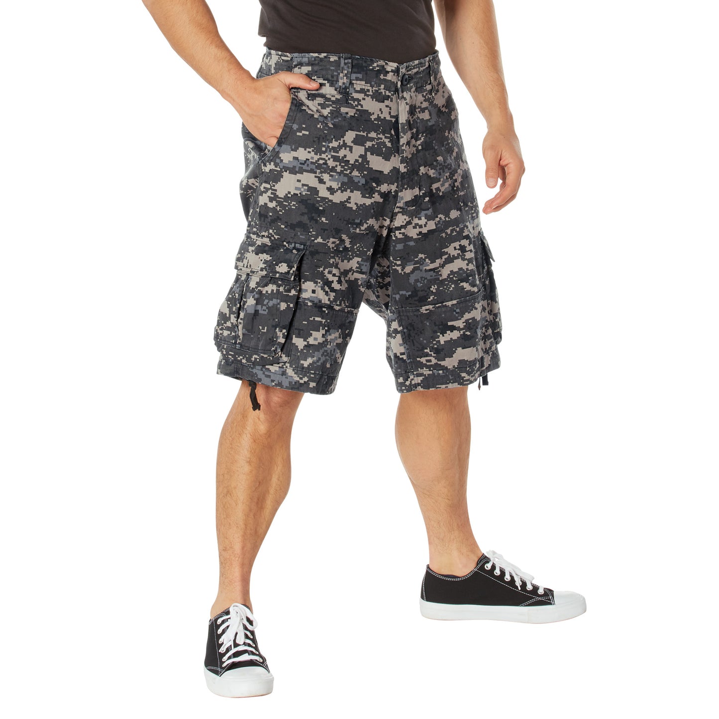Vintage Infantry Cargo Shorts - Utility Digital Camo Shorts - Relaxed Fit