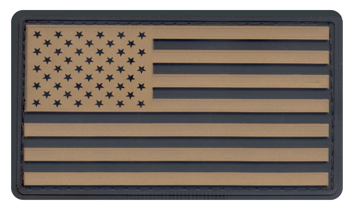 USA PVC American Flag Patch with Hook Velcro Backing