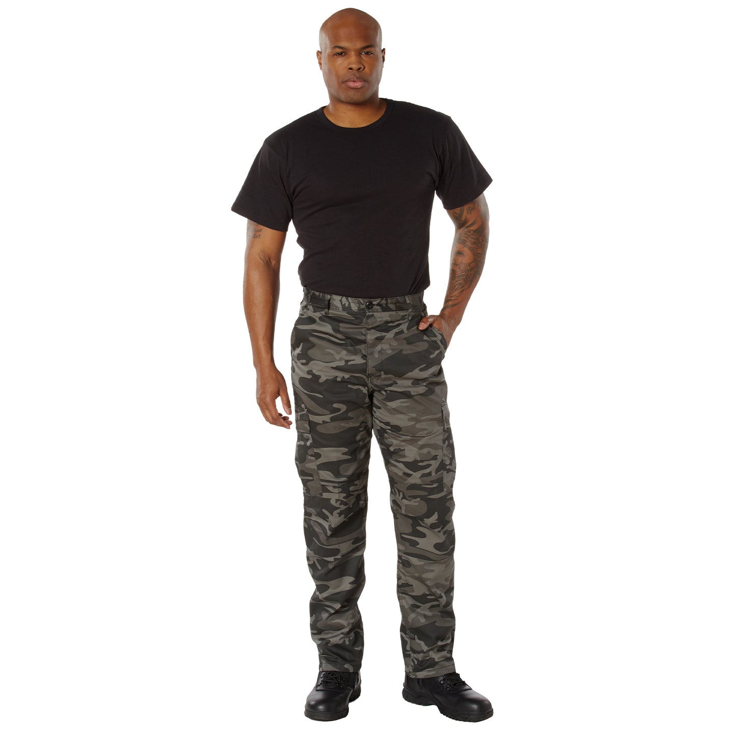 Relaxed Fit Zipper Fly BDU Cargo Pants Army Fatigues City Camo or Black Camo